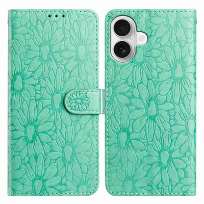 Daisy Embossed Leather Phone Case, For iPhone 17 Pro, For iPhone 17