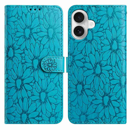 Daisy Embossed Leather Phone Case, For iPhone 17 Pro, For iPhone 17
