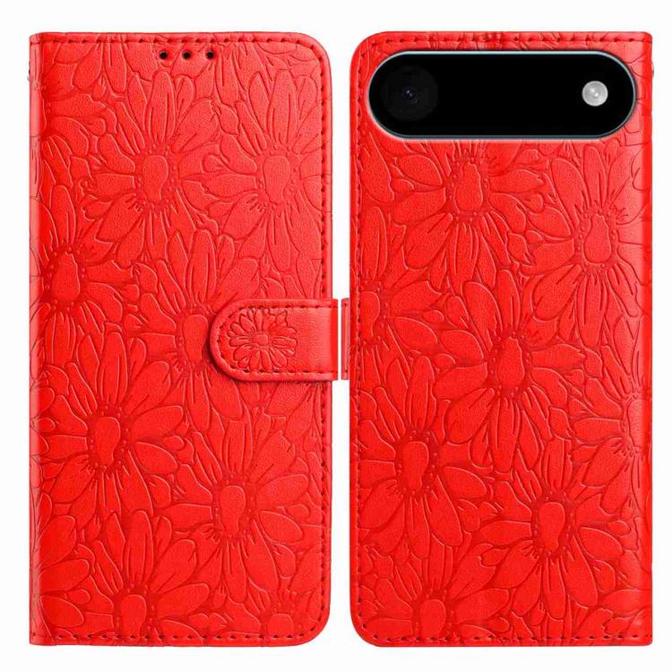 Daisy Embossed Leather Phone Case, For iPhone 17, For iPhone Air
