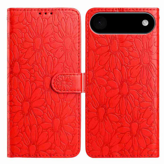 Daisy Embossed Leather Phone Case, For iPhone Air, For iPhone 16 Pro Max