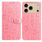 Daisy Embossed Leather Phone Case, For iPhone 17 Pro, For iPhone 17