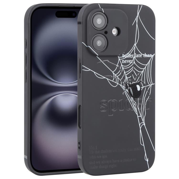 Graffiti Spider TPU Phone Case, For iPhone 16e, For iPhone 16 Pro Max, For iPhone 16 Pro, For iPhone 16 Plus