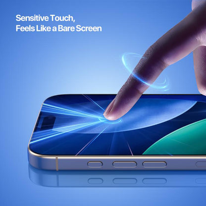 DUX DUCIS Roga Series 2.5D HD Fully Transparent Tempered Screen Protector with Dust Removal Quick-Attach Box, For iPhone 17 Pro Max, For iPhone 17 Pro, For iPhone 17, For iPhone Air, For iPhone 16e, For iPhone 16 Pro Max, For iPhone 16 Pro