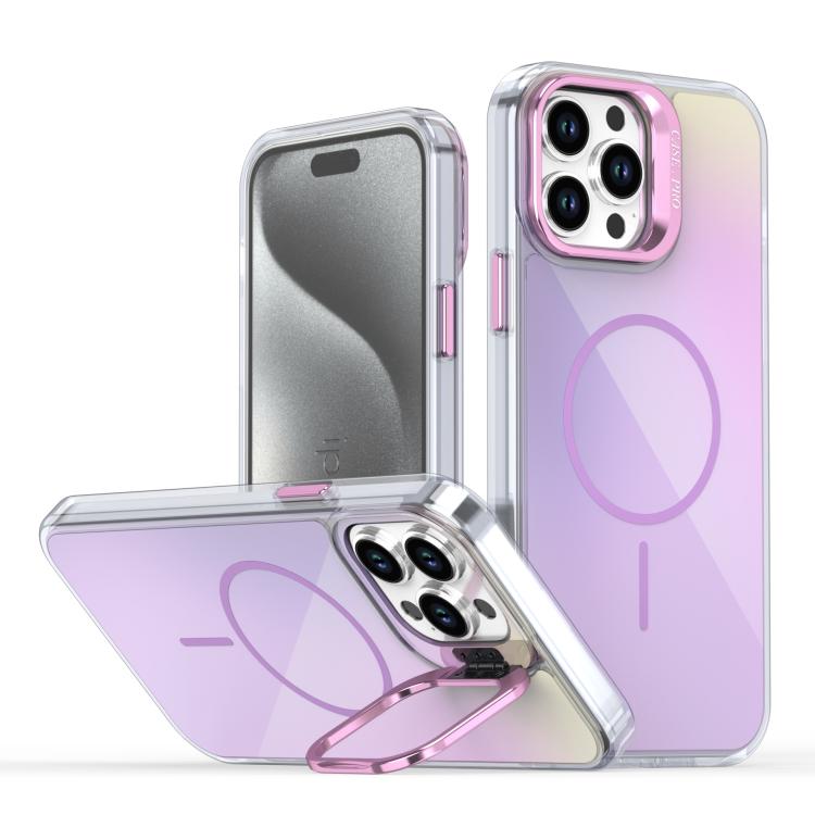 Gradient Discolor Lens Kickstand Magsafe Phone Case, For iPhone 14 Pro Max, For iPhone 13 Pro Max, For iPhone 13 Pro, For iPhone 12 / 12 Pro