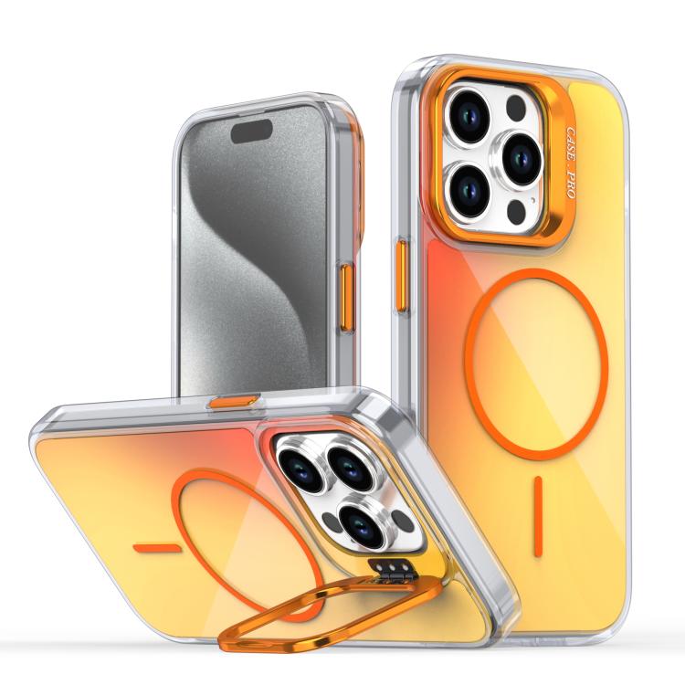 Gradient Discolor Lens Kickstand Magsafe Phone Case, For iPhone 14 Pro Max, For iPhone 13 Pro Max, For iPhone 13 Pro, For iPhone 12 / 12 Pro