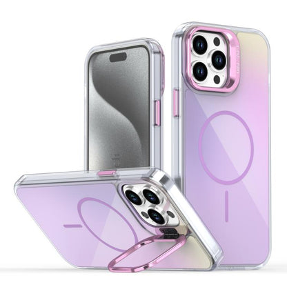 Gradient Discolor Lens Kickstand Magsafe Phone Case, For iPhone 12 Pro Max, For iPhone 11