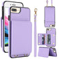 Crossbody Dual-buckle Wallet RFID Back Leather Phone Case, For iPhone 14 Pro Max, For iPhone SE 2022 / SE 2020 / 8 / 7, For iPhone 13 Pro Max