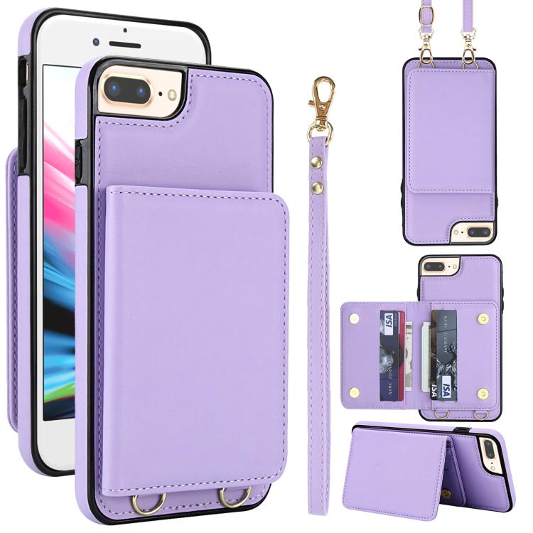 Crossbody Dual-buckle Wallet RFID Back Leather Phone Case, For iPhone XR, For iPhone XS Max, For iPhone 8 Plus / 7 Plus