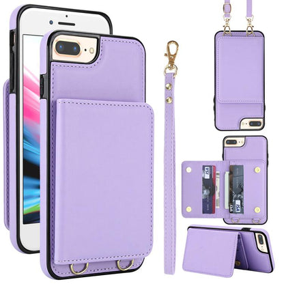 Crossbody Dual-buckle Wallet RFID Back Leather Phone Case, For iPhone XR, For iPhone XS Max, For iPhone 8 Plus / 7 Plus