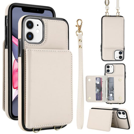 Crossbody Dual-buckle Wallet RFID Back Leather Phone Case, For iPhone 11, For iPhone 11 Pro, For iPhone XS / X