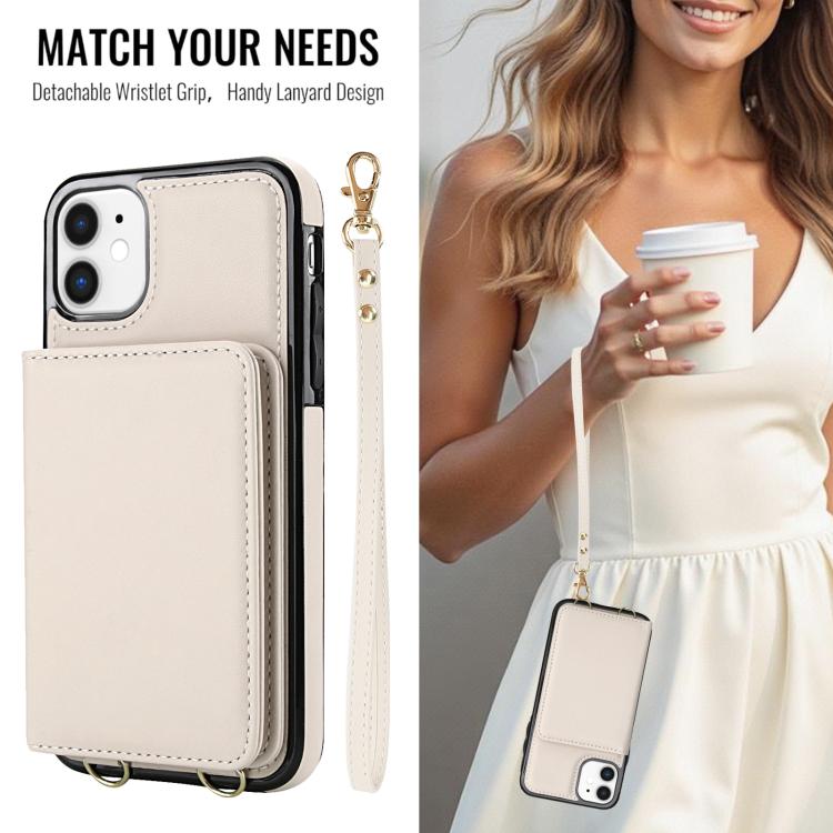 Crossbody Dual-buckle Wallet RFID Back Leather Phone Case, For iPhone 11, For iPhone 11 Pro, For iPhone XS / X