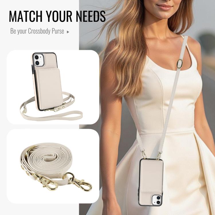 Crossbody Dual-buckle Wallet RFID Back Leather Phone Case, For iPhone 11, For iPhone 11 Pro, For iPhone XS / X