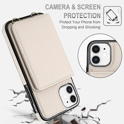 Crossbody Dual-buckle Wallet RFID Back Leather Phone Case, For iPhone 11, For iPhone 11 Pro, For iPhone XS / X