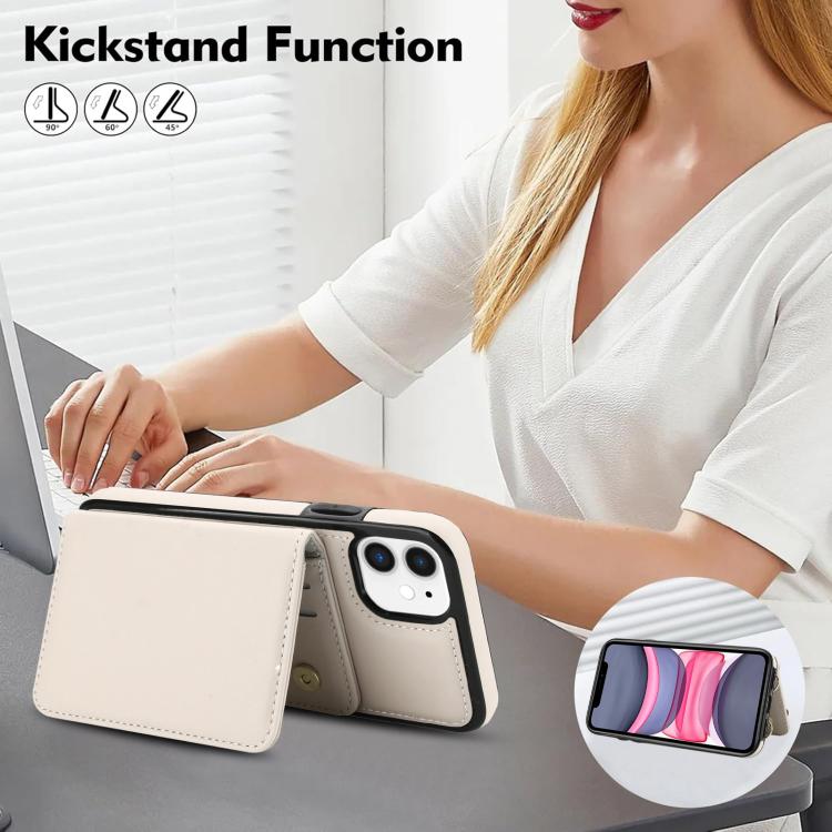 Crossbody Dual-buckle Wallet RFID Back Leather Phone Case, For iPhone 11, For iPhone 11 Pro, For iPhone XS / X