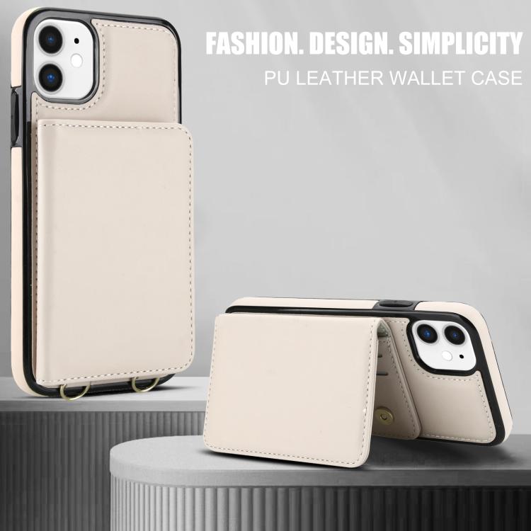Crossbody Dual-buckle Wallet RFID Back Leather Phone Case, For iPhone 11, For iPhone 11 Pro, For iPhone XS / X