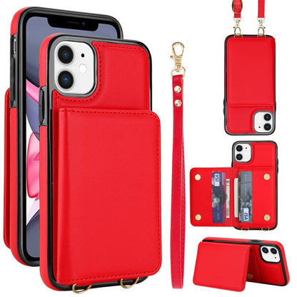 Crossbody Dual-buckle Wallet RFID Back Leather Phone Case, For iPhone 11, For iPhone 11 Pro, For iPhone XS / X