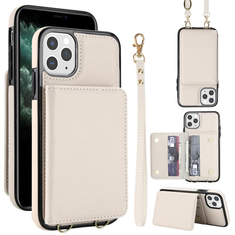 Crossbody Dual-buckle Wallet RFID Back Leather Phone Case, For iPhone 11, For iPhone 11 Pro, For iPhone XS / X
