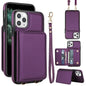 Crossbody Dual-buckle Wallet RFID Back Leather Phone Case, For iPhone 12 Pro Max, For iPhone 12 mini, For iPhone 11 Pro Max