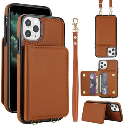 Crossbody Dual-buckle Wallet RFID Back Leather Phone Case, For iPhone 12 Pro Max, For iPhone 12 mini, For iPhone 11 Pro Max