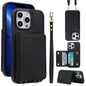 Crossbody Dual-buckle Wallet RFID Back Leather Phone Case, For iPhone 13 Pro, For iPhone 13 mini, For iPhone 12 / 12 Pro