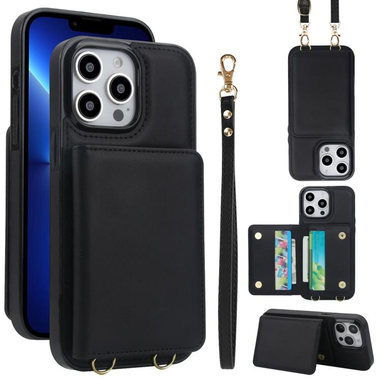 Crossbody Dual-buckle Wallet RFID Back Leather Phone Case, For iPhone 12 Pro Max, For iPhone 12 mini, For iPhone 11 Pro Max