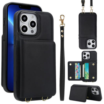 Crossbody Dual-buckle Wallet RFID Back Leather Phone Case, For iPhone 12 Pro Max, For iPhone 12 mini, For iPhone 11 Pro Max