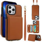 Crossbody Dual-buckle Wallet RFID Back Leather Phone Case, For iPhone 12 Pro Max, For iPhone 12 mini, For iPhone 11 Pro Max