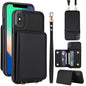 Crossbody Dual-buckle Wallet RFID Back Leather Phone Case, For iPhone 11, For iPhone 11 Pro, For iPhone XS / X