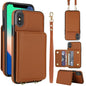 Crossbody Dual-buckle Wallet RFID Back Leather Phone Case, For iPhone 11, For iPhone 11 Pro, For iPhone XS / X