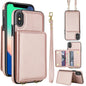 Crossbody Dual-buckle Wallet RFID Back Leather Phone Case, For iPhone XR, For iPhone XS Max, For iPhone 8 Plus / 7 Plus