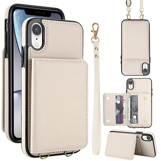 Crossbody Dual-buckle Wallet RFID Back Leather Phone Case, For iPhone XR, For iPhone XS Max, For iPhone 8 Plus / 7 Plus