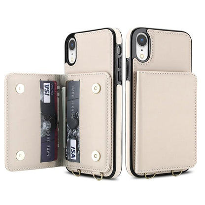 Crossbody Dual-buckle Wallet RFID Back Leather Phone Case, For iPhone XR, For iPhone XS Max, For iPhone 8 Plus / 7 Plus