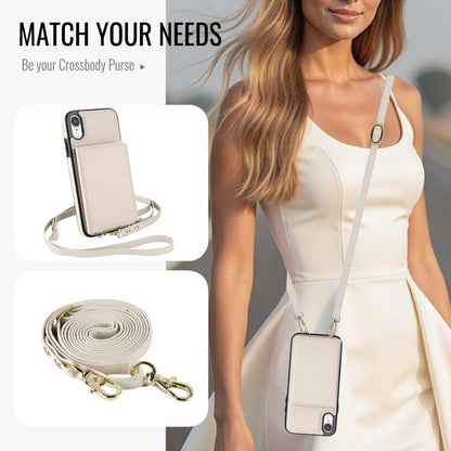Crossbody Dual-buckle Wallet RFID Back Leather Phone Case, For iPhone XR, For iPhone XS Max, For iPhone 8 Plus / 7 Plus