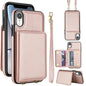 Crossbody Dual-buckle Wallet RFID Back Leather Phone Case, For iPhone XR, For iPhone XS Max, For iPhone 8 Plus / 7 Plus