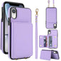 Crossbody Dual-buckle Wallet RFID Back Leather Phone Case, For iPhone XR, For iPhone XS Max, For iPhone 8 Plus / 7 Plus
