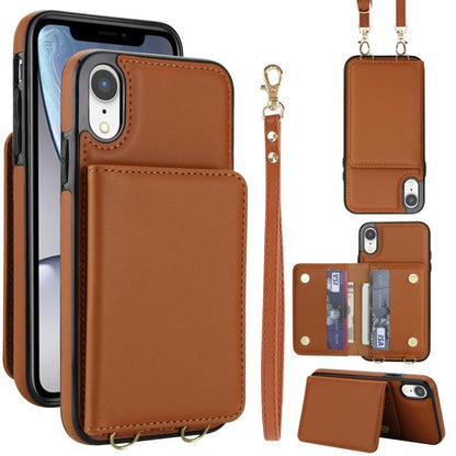 Crossbody Dual-buckle Wallet RFID Back Leather Phone Case, For iPhone XR, For iPhone XS Max, For iPhone 8 Plus / 7 Plus