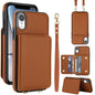 Crossbody Dual-buckle Wallet RFID Back Leather Phone Case, For iPhone XR, For iPhone XS Max, For iPhone 8 Plus / 7 Plus