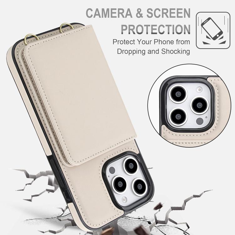 Crossbody Dual-buckle Wallet RFID Back Leather Phone Case, For iPhone 13 Pro, For iPhone 13 mini, For iPhone 12 / 12 Pro