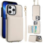 Crossbody Dual-buckle Wallet RFID Back Leather Phone Case, For iPhone 14 Pro Max, For iPhone SE 2022 / SE 2020 / 8 / 7, For iPhone 13 Pro Max
