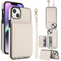 Crossbody Dual-buckle Wallet RFID Back Leather Phone Case, For iPhone 14 Plus, For iPhone 14 / 13, For iPhone 14 Pro