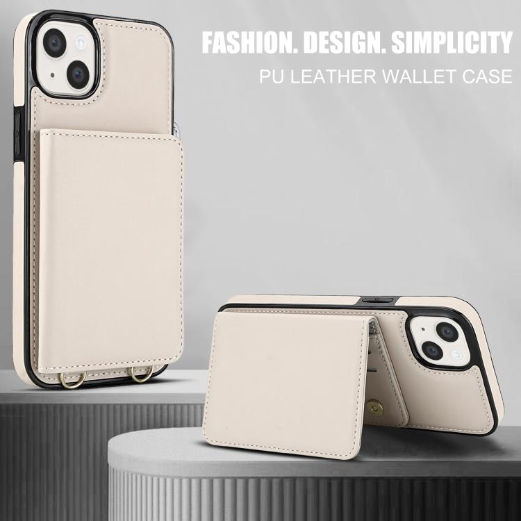 Crossbody Dual-buckle Wallet RFID Back Leather Phone Case, For iPhone 14 Plus, For iPhone 14 / 13, For iPhone 14 Pro