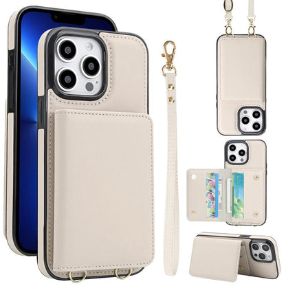 Crossbody Dual-buckle Wallet RFID Back Leather Phone Case, For iPhone 14 Pro Max, For iPhone SE 2022 / SE 2020 / 8 / 7, For iPhone 13 Pro Max