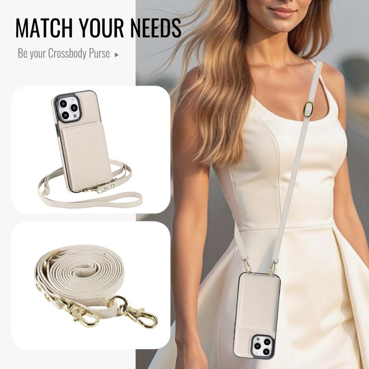 Crossbody Dual-buckle Wallet RFID Back Leather Phone Case, For iPhone 14 Pro Max, For iPhone SE 2022 / SE 2020 / 8 / 7, For iPhone 13 Pro Max