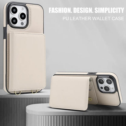 Crossbody Dual-buckle Wallet RFID Back Leather Phone Case, For iPhone 14 Pro Max, For iPhone SE 2022 / SE 2020 / 8 / 7, For iPhone 13 Pro Max