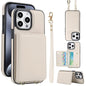 Crossbody Dual-buckle Wallet RFID Back Leather Phone Case, For iPhone 15 Pro, For iPhone 15 Plus, For iPhone 15