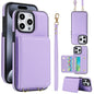 Crossbody Dual-buckle Wallet RFID Back Leather Phone Case, For iPhone 15 Pro, For iPhone 15 Plus, For iPhone 15