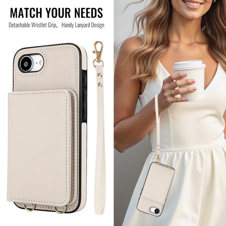 Crossbody Dual-buckle Wallet RFID Back Leather Phone Case, For iPhone 16e, For iPhone 16 Pro Max, For iPhone 16 Pro