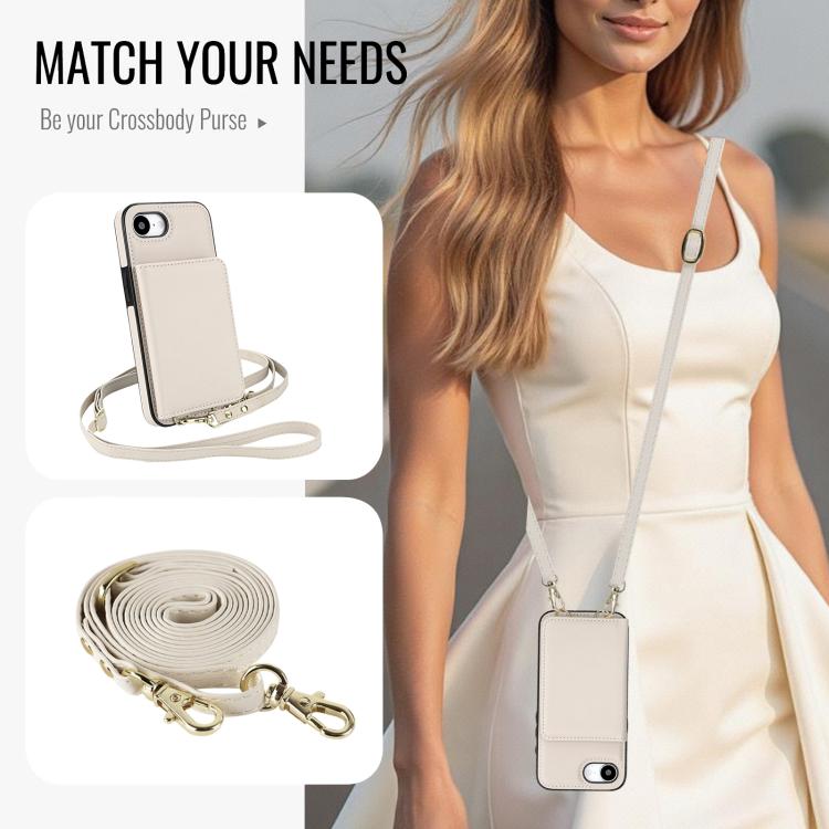 Crossbody Dual-buckle Wallet RFID Back Leather Phone Case, For iPhone 16e, For iPhone 16 Pro Max, For iPhone 16 Pro