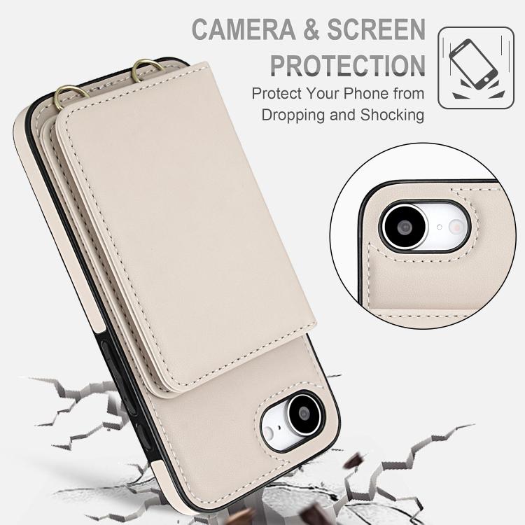 Crossbody Dual-buckle Wallet RFID Back Leather Phone Case, For iPhone 16e, For iPhone 16 Pro Max, For iPhone 16 Pro