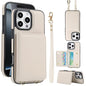 Crossbody Dual-buckle Wallet RFID Back Leather Phone Case, For iPhone 16e, For iPhone 16 Pro Max, For iPhone 16 Pro